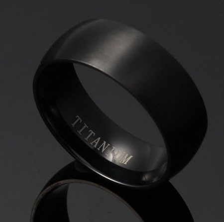 Black Matt Coated Titanium Ring