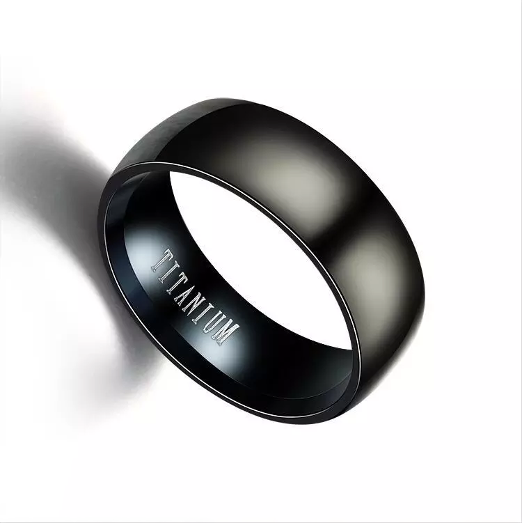 Black Matt Coated Titanium Ring