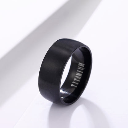 Black Matt Coated Titanium Ring