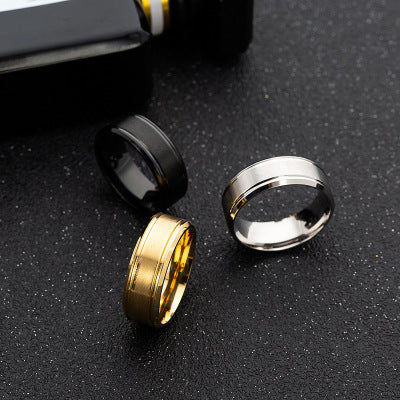 Stainless steel Gold, Black, Silver Ring