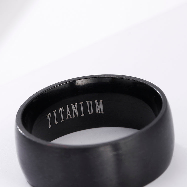 Black Matt Coated Titanium Ring