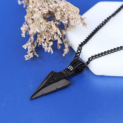 Arrow Head Stylish Metal Pendant With Chain Black Silver Gold