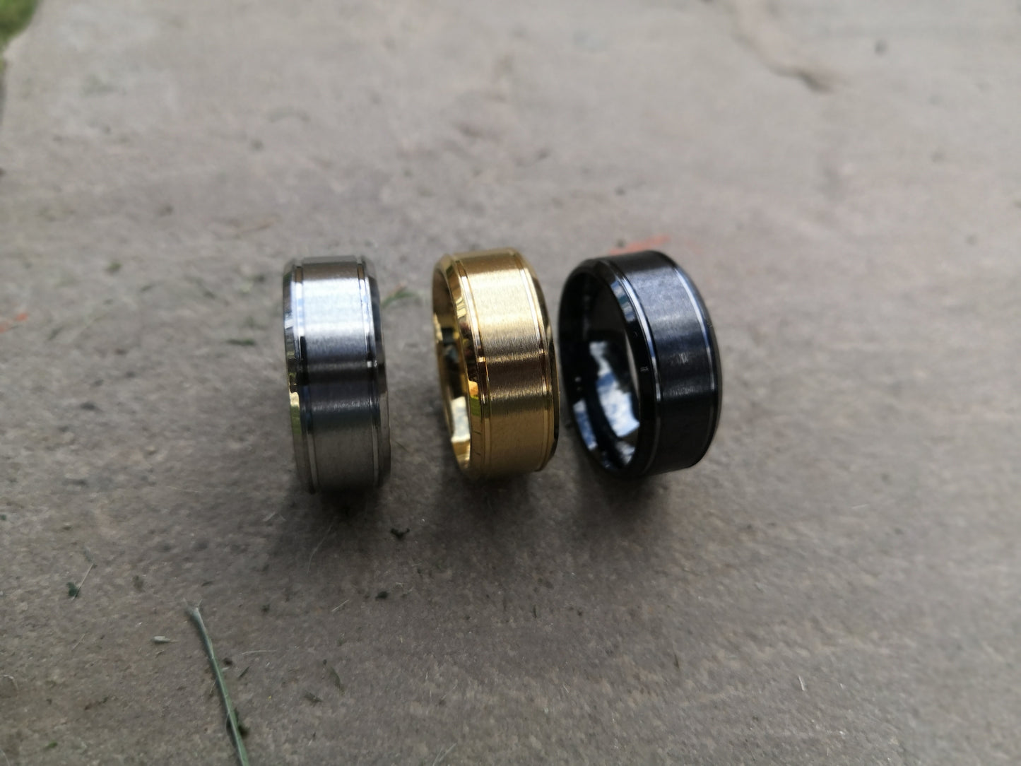 Stainless steel Gold, Black, Silver Ring