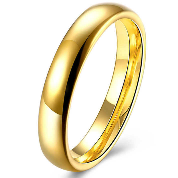 D-Shape Men's Stainless Steel Wedding Bands Gold, Silver, & Black | 8mm, 6mm 4mm Rings