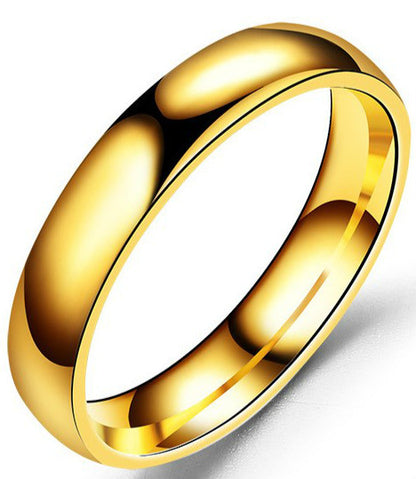 D-Shape Men's Stainless Steel Wedding Bands Gold, Silver, & Black | 8mm, 6mm 4mm Rings