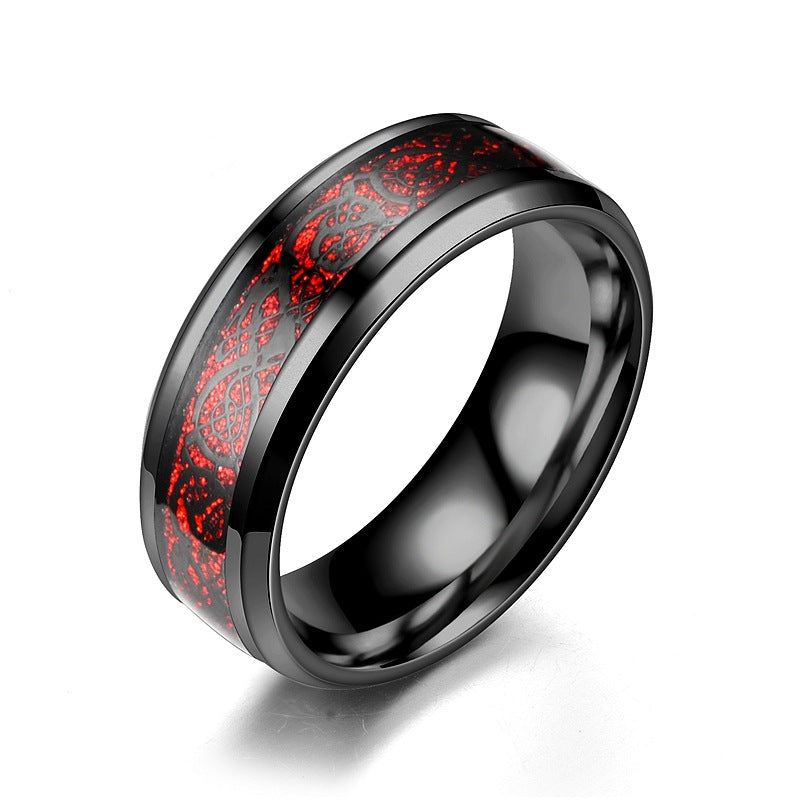 Celtic Dragon Black Red Blue Green Gold Rings