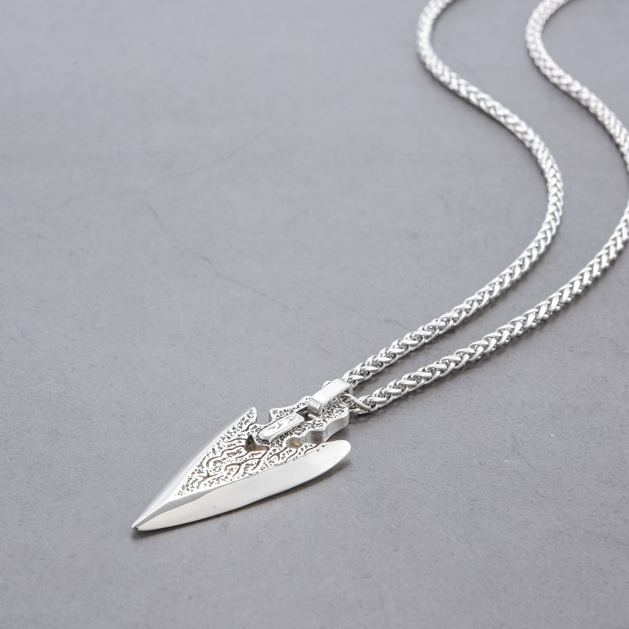 Engraved Arrow Head Pendant With Chain