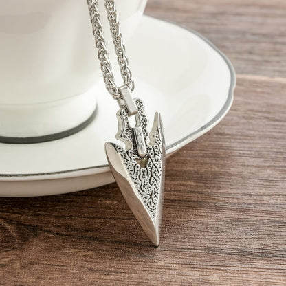 Engraved Arrow Head Pendant With Chain