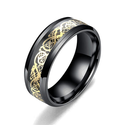 Celtic Dragon Black Red Blue Green Gold Rings