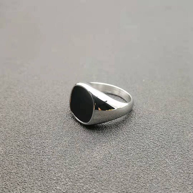 Mens Ring Dragon Stainless Steel Signet Wedding Fashion Black & Silver