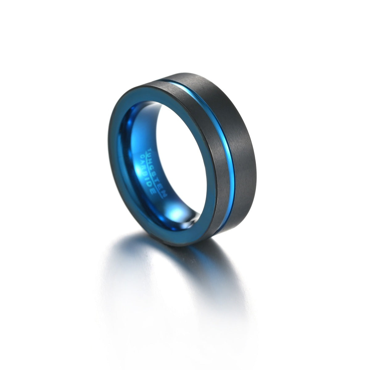 Premium Tungsten Carbide Ring Black & Blue