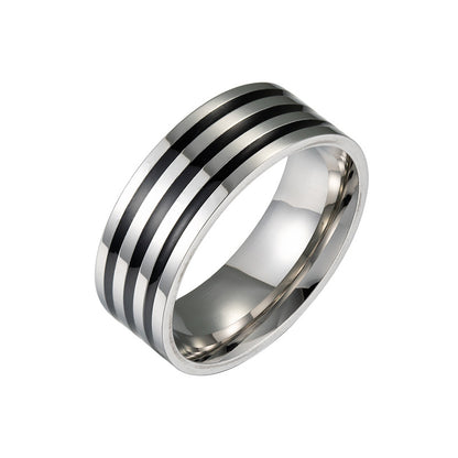 Silver 3 Line Shape Ring