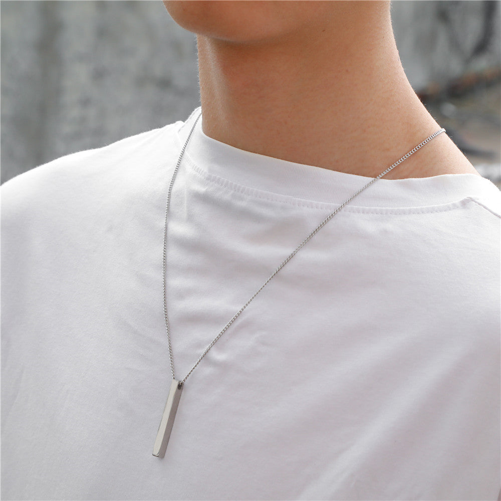 Vertical Bar Gold, Black , Silver Neckless