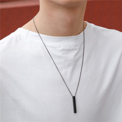 Vertical Bar Gold, Black , Silver Neckless