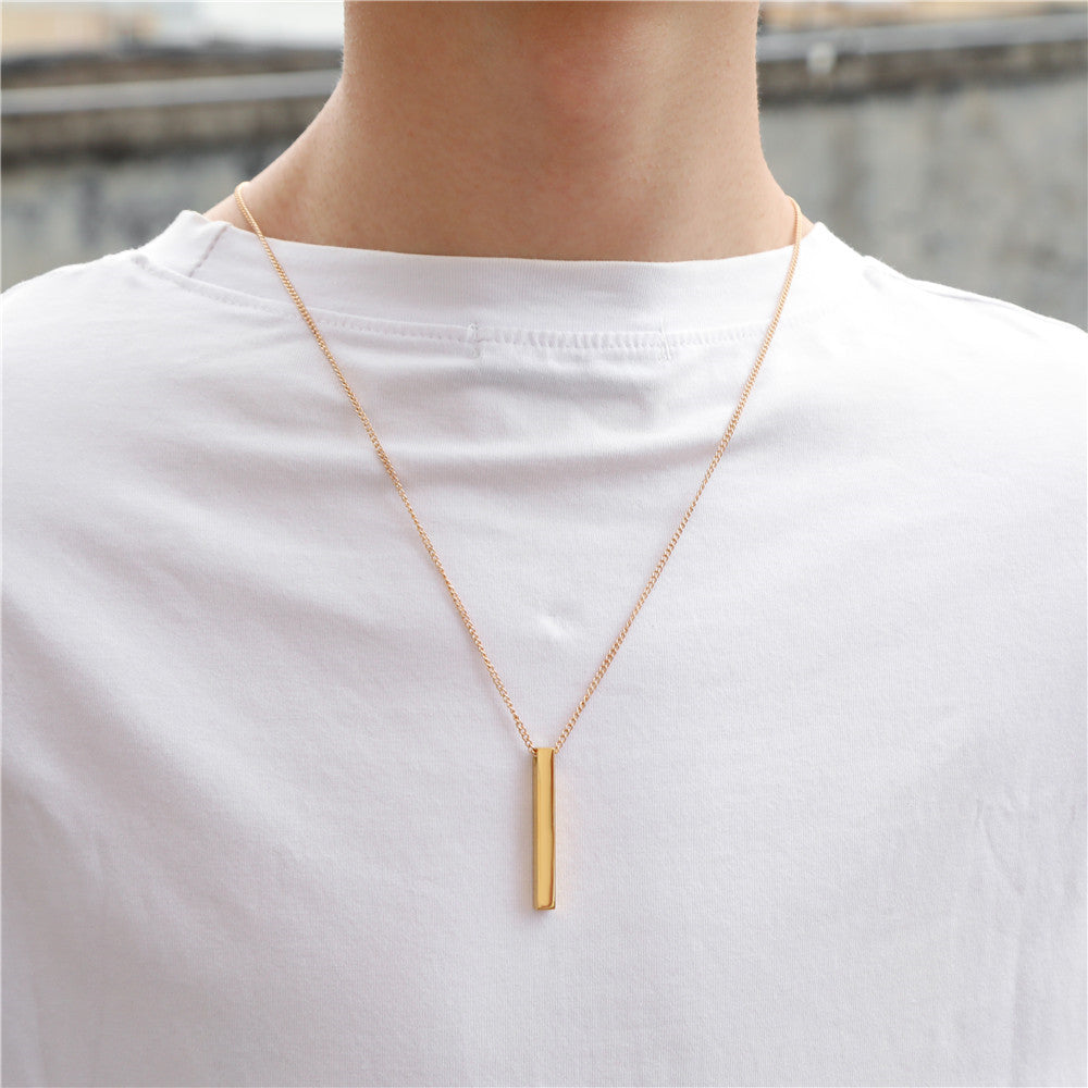 Vertical Bar Gold, Black , Silver Neckless