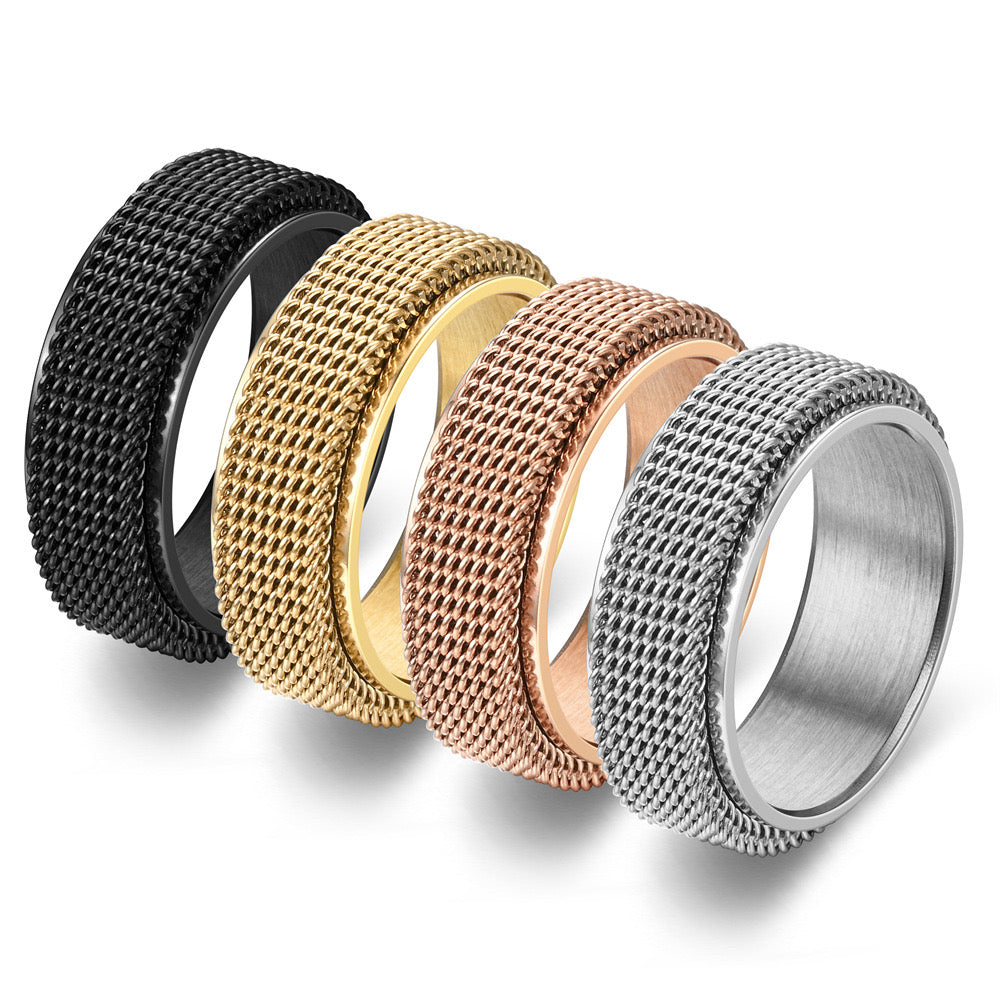 Chain Mail Premium Ring Black, Silver, Gold and Rose Gold