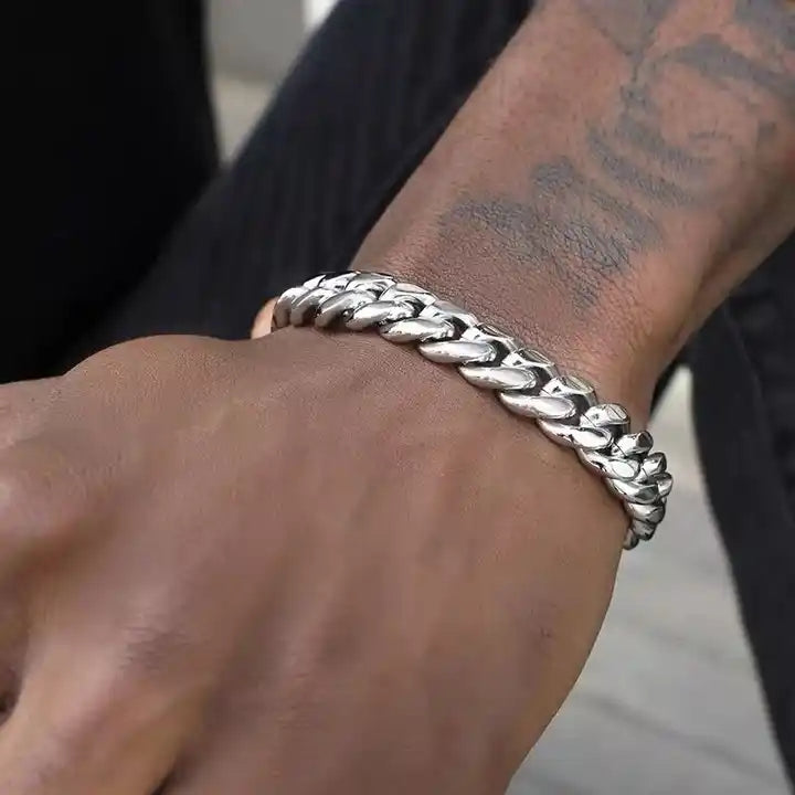 Cuban Link Bracelets High finish Black Silver Gold