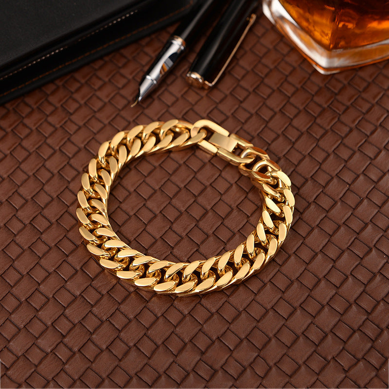 Cuban Link Bracelets High finish Black Silver Gold