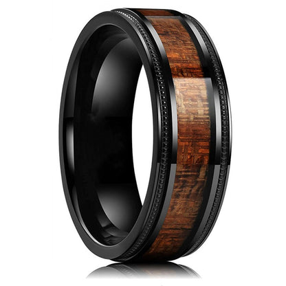 Black Wood Inlay Ring