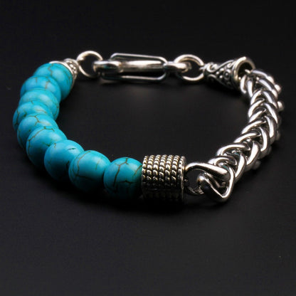 HALF CHAIN & HALF STONE 10 COLOR BRACELET