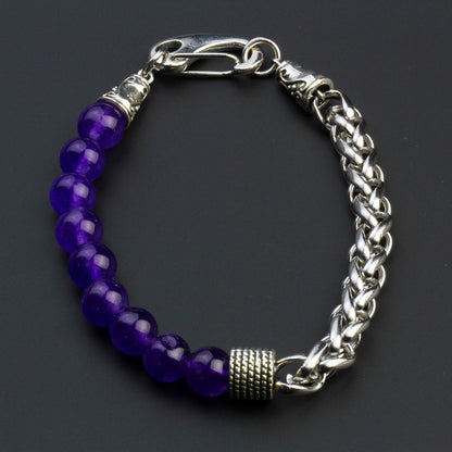 HALF CHAIN & HALF STONE 10 COLOR BRACELET