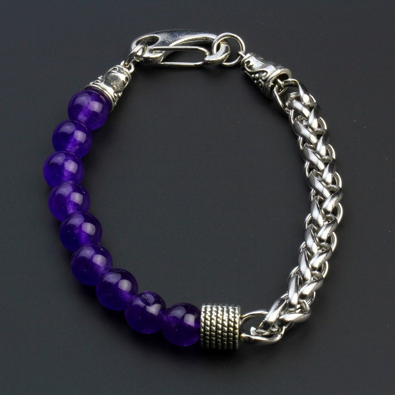 HALF CHAIN & HALF STONE 10 COLOR BRACELET