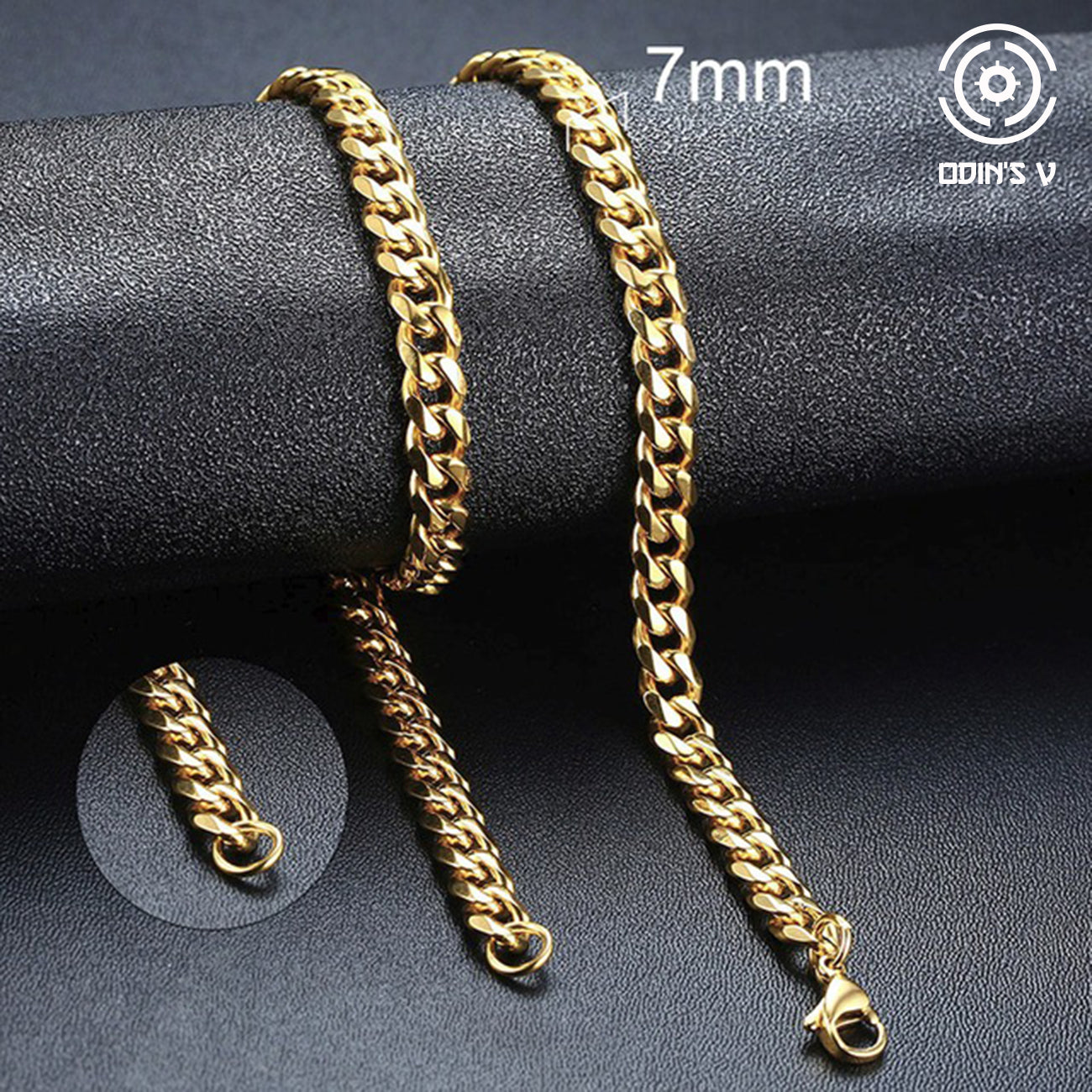 Cuban Chain 3 mm 5 mm 7 mm 9 mm 11 mm Black Silver Gold Sizes 18 cm 20 cm 22 cm 24 cm