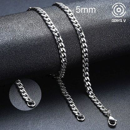 Cuban Chain 3 mm 5 mm 7 mm 9 mm 11 mm Black Silver Gold Sizes 18 cm 20 cm 22 cm 24 cm