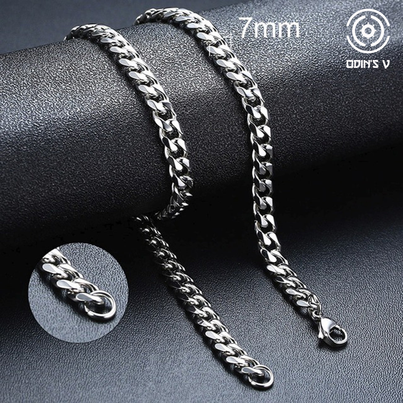 Cuban Chain 3 mm 5 mm 7 mm 9 mm 11 mm Black Silver Gold Sizes 18 cm 20 cm 22 cm 24 cm