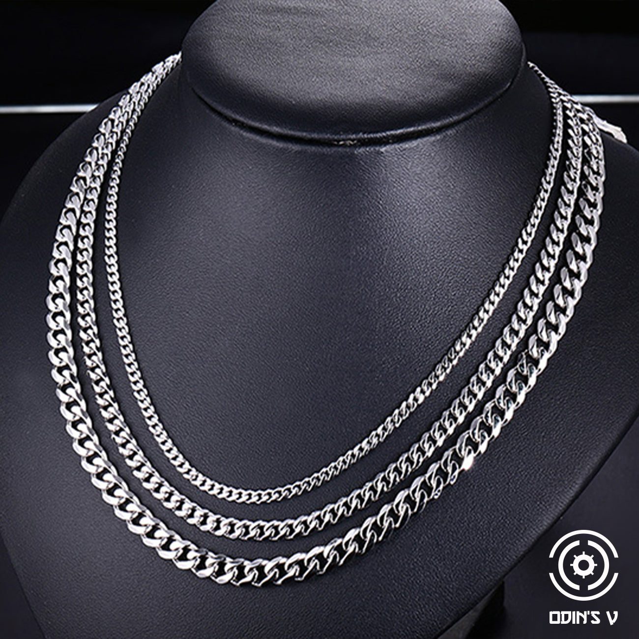 Cuban Chain 3 mm 5 mm 7 mm 9 mm 11 mm Black Silver Gold Sizes 18 cm 20 cm 22 cm 24 cm